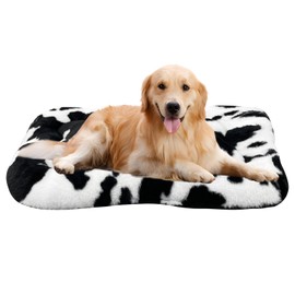 KINGROCK Fluffy Dog Crate Bed for Medium Dogs, Flat Plush Dog Bed, Calming Anti Anxiety Medium Dog Bed for Crate, Washable Soft Warm Dog Crate Mat with Non-Slip Bottom