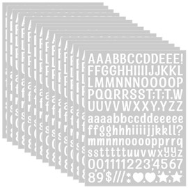2280 Pieces White Small Letter Stickers, 0.5 Inch Self-Adhesive Alphabet Numbers, Cute Vinyl Letters for Mailbox, Scrapbooking, Windows, Signs, Doors, Enterprise, Address (15 Sheets)