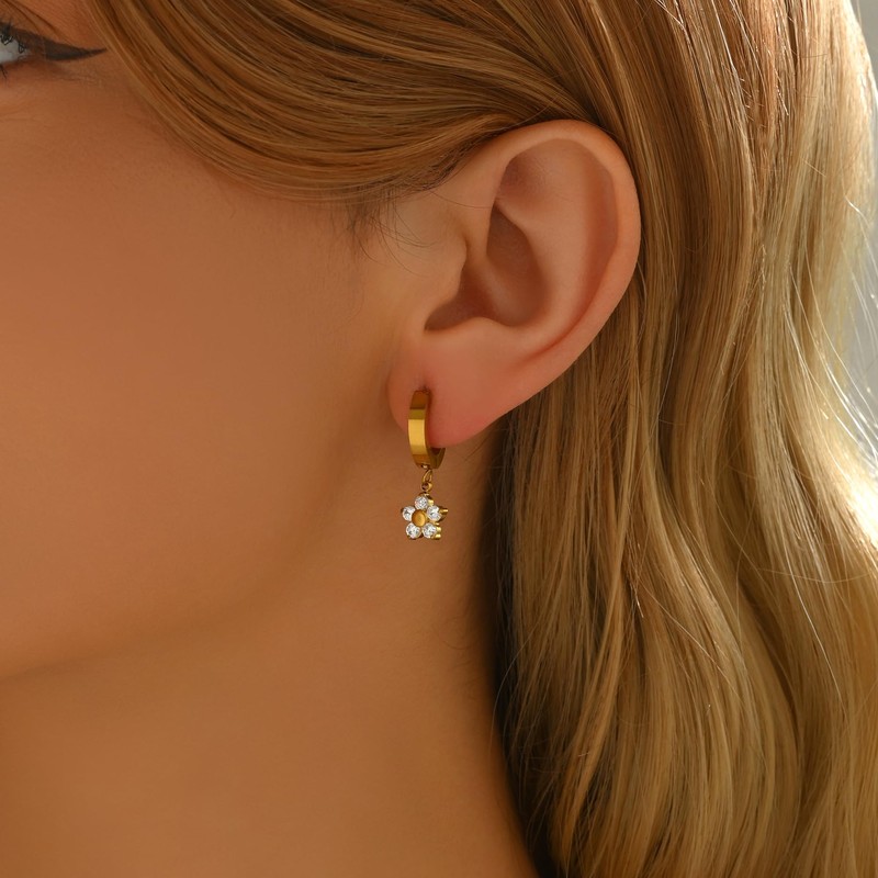 Gweqou Dangle Earrings for Women 18K Gold Plated Delicately Designed