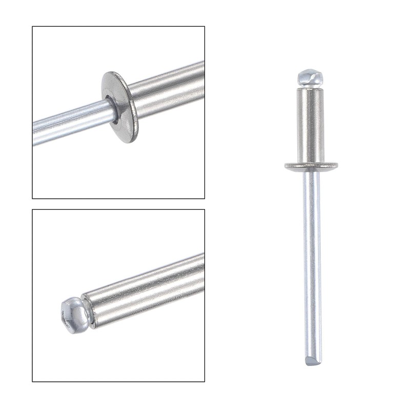 TA-VIGOR 50pcs 4mm x 10mm Blind Rivets, 304 Stainless Steel