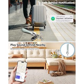 HiWe Llavero antipérdida, funciona con Apple Find My, mosquetón con correa de piel texturizada, rastreador de llaves Bluetooth, recargable USB-C, verd