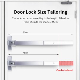 COOLOUS Door Push Bar Panic Exit Device - Stainless Steel Lever With Key Emergency Lock - Commercial Handle Hardware for Wood & Metal Doors