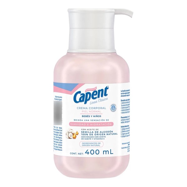 Capent, Crema Corporal Bebés Y Niños, Piel Normal, 400 Ml