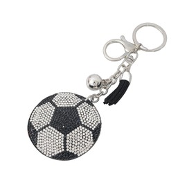 COLORFUL BLING Glitter Football Keyring Creative Baseball Softball Key Ring Rhinestone Baseball Key Chians for Sports Fans, Football a