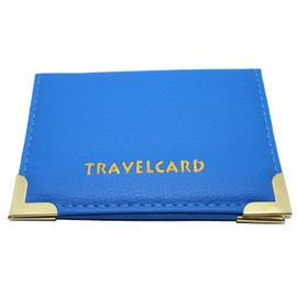 Blue Soft Leather Travel Card Bus Pass Credit Card ID Card Wallet Cover Case Holder by TICHI