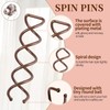 FANDAMEI 50PC Spiral Hair Pins Set, Spin Pins Spiral Bobby