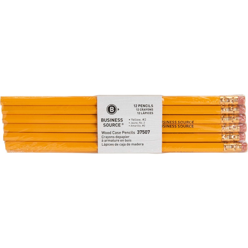 Business Source Unsharpened Woodcase No. 2 Pencils - Pack of