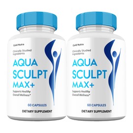 Aqua Sculpt Max Capsules Advanced Formula, AquaSculpt Max+ Pills Supplement High Potency Vitamin 60 Capsules per Bottle (2 Pack)