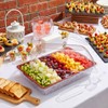16" x 9" Chilled Serving Tray with lids,Walnut,1 Set