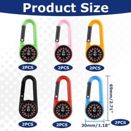 12pcs Compass Keychain for Kids,Mini Compass,Keychain Compass,Compass for Kids,Compass Bulk,Compass Metal Buckle Keychain for Kids Adults Outdoor Camping Hiking Backpacking Accessory