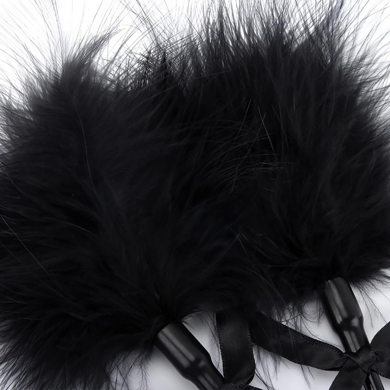 FSSTUD PU Leather Horse Riding Whip Paddle Feather Teaser Stick