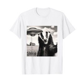 Alien Honey Badger Selfie with UFO T-Shirt