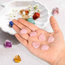 Ditind 10PCS Rose Quartz Heart Healing Crystals – Natural Handcrafted Gemstones for Love, Energy Balancing & Meditation, Crystals and Healing Stones for Spiritual Growth & Relaxation.