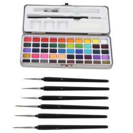Watercolor Paint Set 50 Colors Iron Box Packaging Easy Mixing High Concentration Portable Painting Kit for Kids