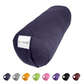 Sol Living Yoga Bolster Pillow for Restorative Yoga Meditation Bolster 100% Cotton Cylindrical Meditation Cushion Firm Yoga Cushion Bolster Washable Cover Body Pillow for Balance Support Asana Poses