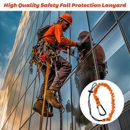 Carivia Tool Lanyard with Buckle Strap 5Pcs, 31.5 "-43.3" Extendable Length Tool Tether Lanyard with Carabiner and Adjustable Loop End, Scaffolding Roofing Fall Protection Tool Belts Accessories