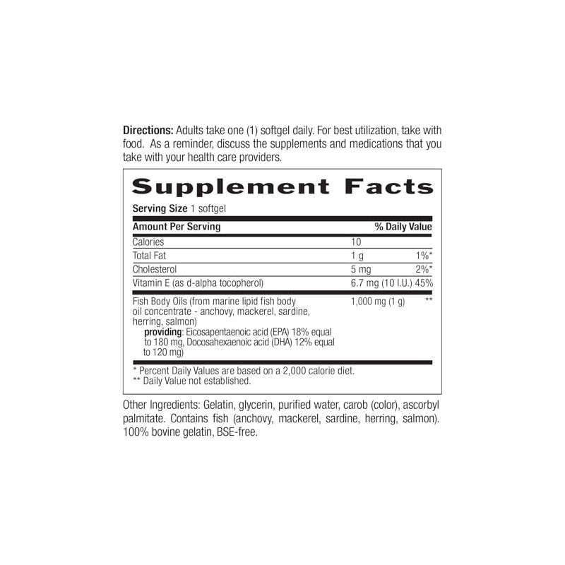Country Life Omega 3 Fish Body Oils, 50 Sftgls 1000