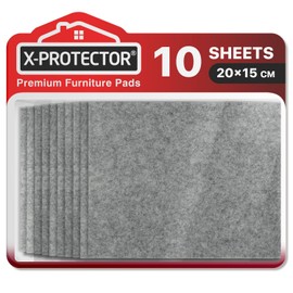 Felt Furniture Pads X-PROTECTOR 10 PCS - Premium 8” x 6” x 1/5” Heavy-Duty Grey Felt Sheets! Cut Large Furniture Pads to The Size You Need - The Best Felt Floor Protectors for Any Hard Floor!