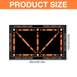 Football Training Mat,60x90cm Football Footstep Training Mat Football Mastery Mat Non Slip Shock Dribble Silent Football Mat Training Soccer Training Mat Improve Football Skills Mat for Teens (Orange)