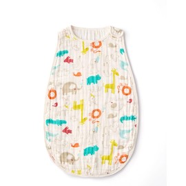 First.B: 4-ply Gauze Sleeper, Spring, Summer, 100% Cotton, Baby, Newborn, Kids, Sleeveless, Fluffy, Cute, Baby Gift, 0 Years, 1 Years, 2 Years, 3 Years, 4 Years (Animal Pattern, 31.5 x 19.7 inches (80