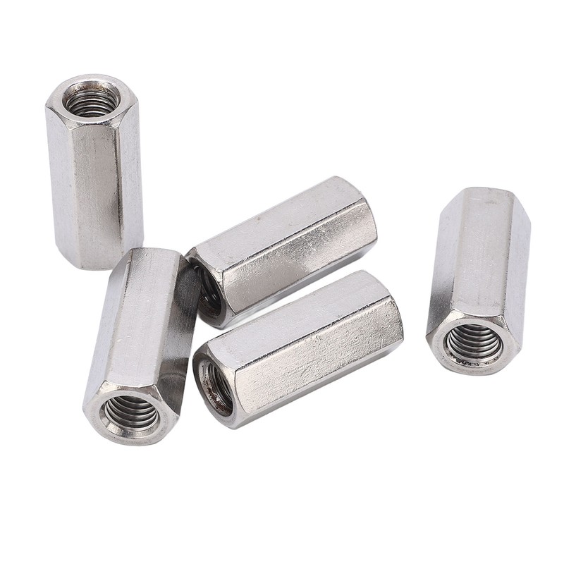 5Pcs Coupling Nut Hex Stainless Steel Anti Corrosion M12 Connector