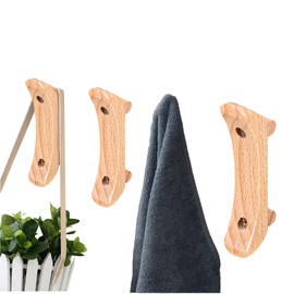 AGITATESAND Skateboard Wood Wall Hooks 4 Pack Coat Hooks Wall Mounted Rustic Wooden Heavy Duty Towel Robe Hook Hat Rack Decor for Bathroom Kitchen
