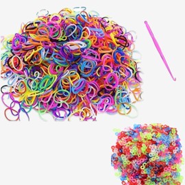 600+ Loom Bands Refill Pack with Hook Tool and Colorful S Clips Art Craft Refills for DIY Bracelet Making Refill Kit (Multi Color)