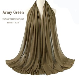 JYLZWXZC Army Green Turban Head Wraps for Black Women Hair Wraps Stretch Soft Jersey Hijab Scarf Headwraps Headband