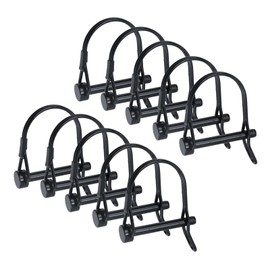 Oedema 10 Pcs Wire Lock Pins 1/4 Inch Heavy Duty Shaft Locking Carbon Steel Trailer Pin Locking Pin for Hitches Trailers Wagons Towing