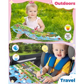 2 Pack Vehicle Dinosaur Reusable Sticker Book for Toddlers 2-4 Years, Toddler Sticker Book for Kids, Toddler Activities Crafts Preschool Learning Travel Birthday Gifts for Boys Girls