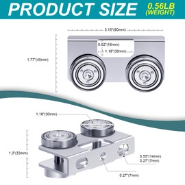 4 Wheel P2750-EG Trolley Assembly Light Duty Electric Hoist Trolley Roller for use with 1-5/8" Wide or All 1-5/8" or Taller Strut Channel,Unistrut Accessories,Superstrut (4 Packs)