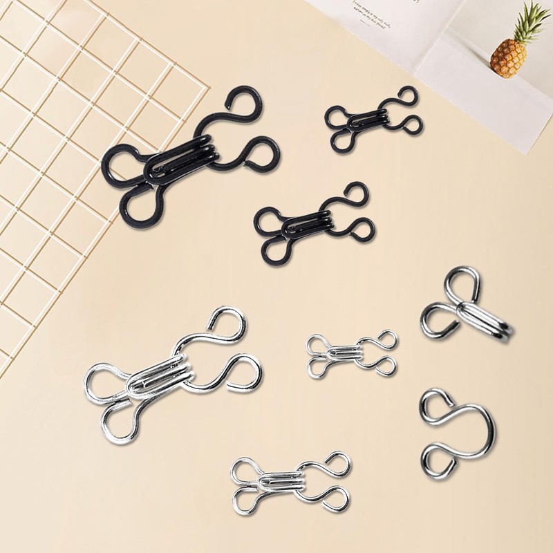 QIYUDA 120 Pcs Hook and Eye Closures for Clothing, Bra