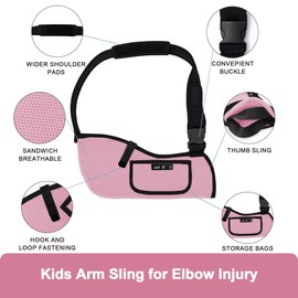 SPRING SEAON Kids Arm Sling Shoulder Immobilizer for Arm,Wrist,Elbow Injury Lightweight Breathable Sling with Adjustable Shoulder Strap Mesh Arm Support Brace for Children,Boys,Girls