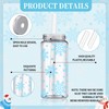 Whaline 20Pcs Winter Blue Snowflake Plastic Cups with Lids and