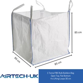 AirTech-UK 5 x FIBC Bags Builders Bag Garden Waste Heavy Duty Industrial Woven Material Rubble Sack Dumpy Jumbo Ton Sacks with Handles