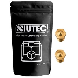SIUTEC® Premium V5 / V6 Brass, Nozzle/Nozzle, 0.1 mm, Pack of 2, Compatible with i3, i3 Mega S, Chiron, 4MAX, Vyper, Kobra, Kobra Max, E3D V5 / V6 Hotend - for 1.75 mm Filament