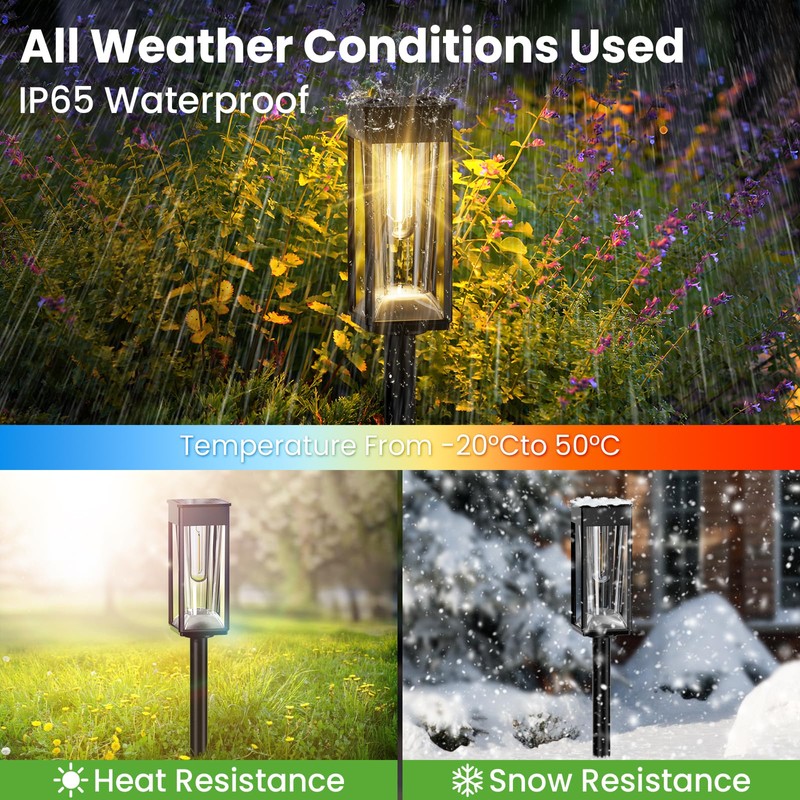 BITPOTT Solar Pathway Lights Outdoor, 8 Pack LED Warm White