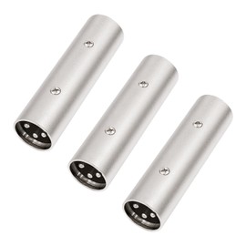 Lrbners XLR Male to Male Audio Adapter, Secure Locking Coupling Connector, 3-Pin Lossless Signal Transmission, Durable XLR Cable Extender for Studio & Stage Equipment Cable Adapter 3-Pack