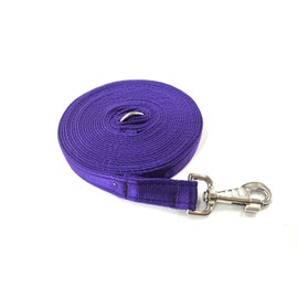 20ft 6m Horse Lunge Line Large Dog Training Lead Large 25mm Cushioned Webbing And Heavy Duty Fluted Trigger Clip In (Purple)