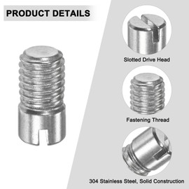 M METERXITY 20-Pack M8 x 16mm Slotted Cylindrical Pin Dowel, 304 Stainless Steel External Thread Locating Dowel Parallel Pins for Metal Devices/Wooden Projects [Silver Tone]