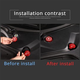 Hudiriy Engine Oil Cap Radiator Cap Washer Cap Brake Fluid Cap Cover Trim Compatible with Corvette C8 2020-2023,luminium Alloy Engine Cap Cover Set，Windshield filler cap 4PCS (Red)