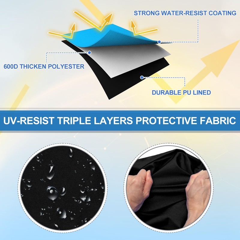X AUTOHAUX Square Frame Bimini Top Storage Boot Cover with