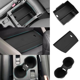 SHAOHAO 3 Pcs for 2025 2026 Subaru Forester Center Console Organizer for 2025 2026 Subaru Forester Accessories Middle Console Tray & Cup Holder & Wireless Charging Pad Easy Removal Storage Box Tray