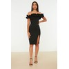 TRENDYOL Women's Bodycon Midi Dress, black