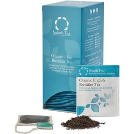Solaris Tea - Organic English Breakfast Tea | 100% Organic Whole Leaf Tea | Certified Vegan | 40x Biodegradable Stitched Teabags, (1 x 80 g)