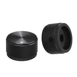 mxuteuk 4pcs Black Guitar Knobs Aluminum Alloy Potentiometer Control knurled Knob Volume Audio Electric Guitar Bass Screw Type 25 x 15.5mm (d*h) KNOB-03-25BK