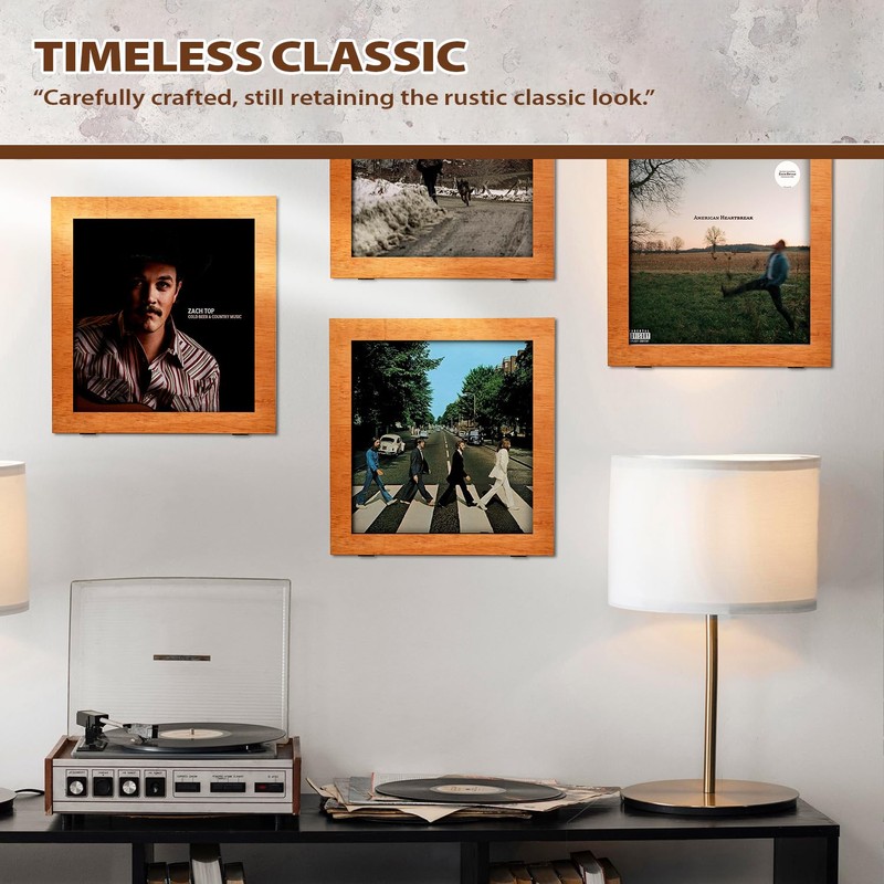 DORNELIA 3-Pack Vinyl Record Frame Display for 12x12 Inch, Front
