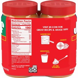 Jif 2 PACK - Jif Creamy Peanut Butter (48 oz.) Gluten Free - Total 96 oz