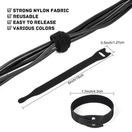 OneLeaf 120PCS Cord Organizer 6 × 1/2" Reusable Cable Ties with Hook and Loop, Colorful Fastening Cord Ties Wire Management for Home, Office, Data Centers, and Electronics, 5 Colors