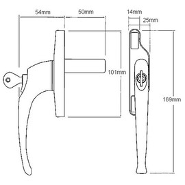Cego Cadenza Locking Blade Window Handle (White Left)